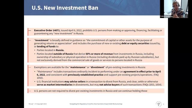 Reorg Webinar: Navigating the Regulatory Crossfire; How Sanctions Impact Debt Restructurings смотреть онлайн