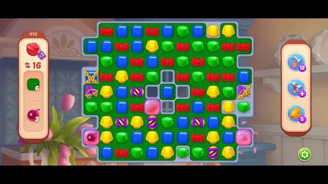 Homescapes 2022 - Level 416 Gameplay || 11 Moves Left || Grass Cherry Collectable смотреть онлайн
