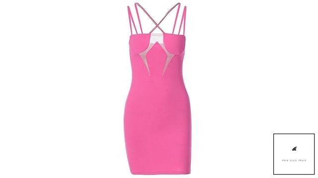 Embellished Strap Sheer Mesh Insert Mini Dress смотреть онлайн