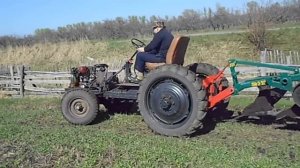 Самодельный трактор. Пахота-1