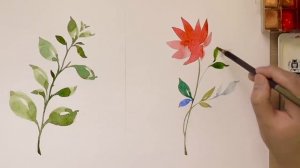 Простая Акварельная Роспись Листьев