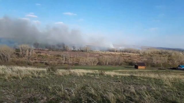 Пожар вблизи п. Янгельский