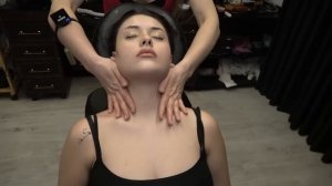 Lady Asiye Hip - Chest Deep Touch Massage   CRACKS   Asmr Face,Back,Waist,Foot,Leg,Elbow Massage