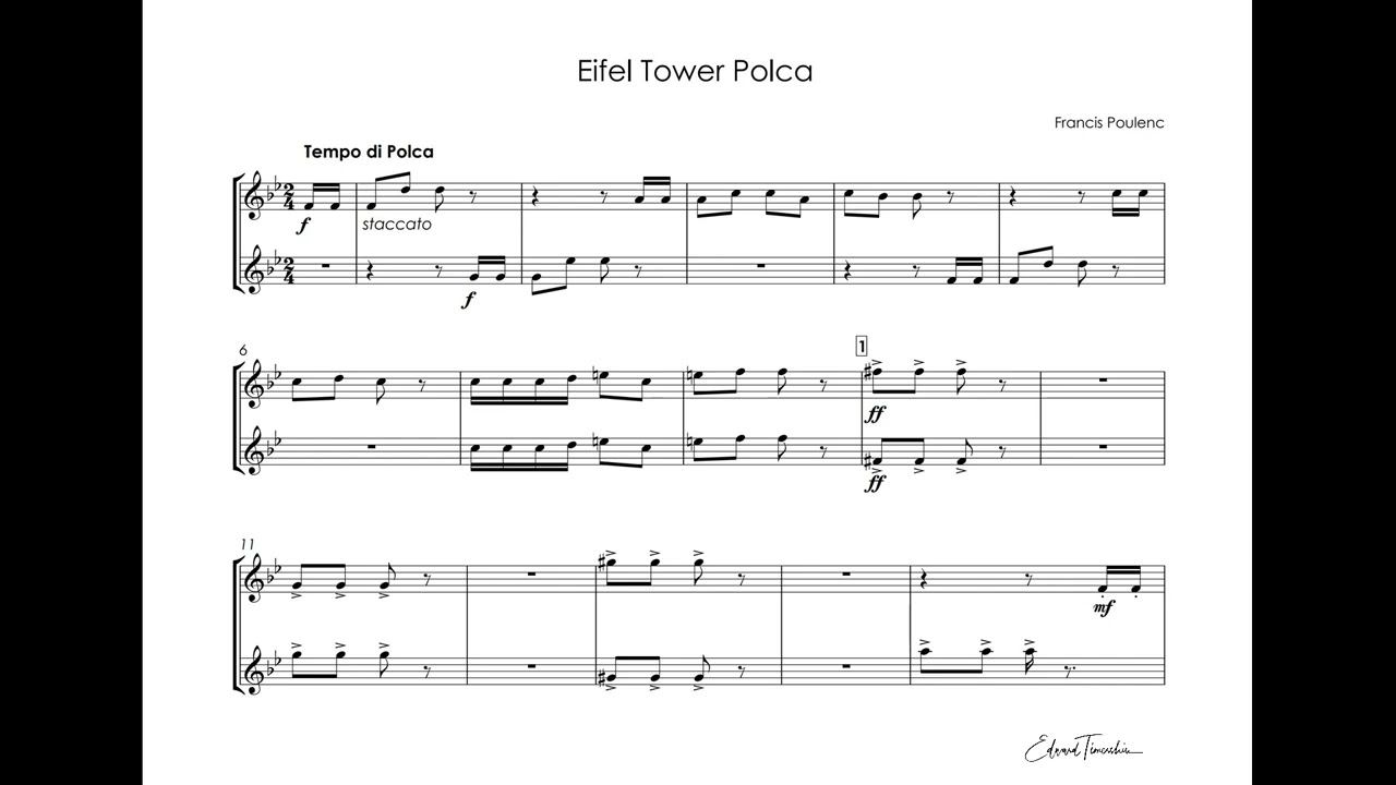 Poulenc, Francis - The Eiffel Tower Polka - Winton Marsalis trumpets Bb смотреть онлайн