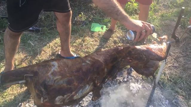 Барашек на вертеле, самый важный момент spit lamb смотреть онлайн