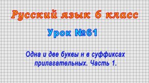 Русский язык 6 класс (Урок№61 - Одна и две буквы н в суффиксах прилагательных. Часть 1.)