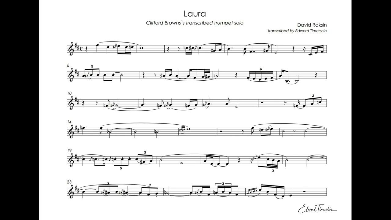 Raksin, Davis - Laura - Clifford Brown transcribed trumpet solo смотреть онлайн