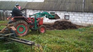 Т-25+КУН, погрузка навоза