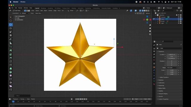 How to create a 3D Star - (Blender) смотреть онлайн