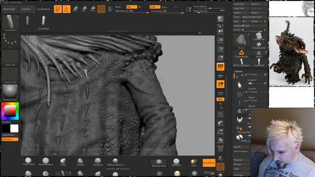 Live Zbrush Sculpting on Scolla: Part 22 (Quill Replacement Surgery) смотреть онлайн