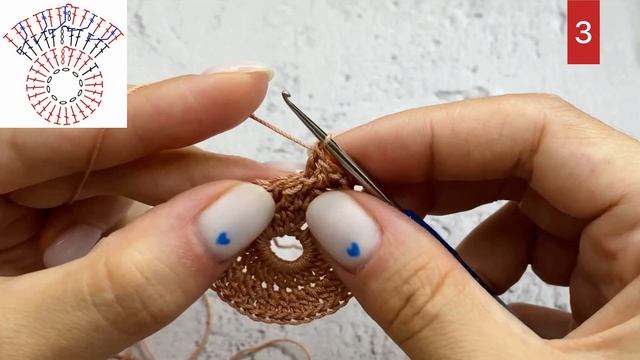 Рельефная салфетка крючком «Кира/Kira» 1-5 ряд (из19) смотреть онлайн