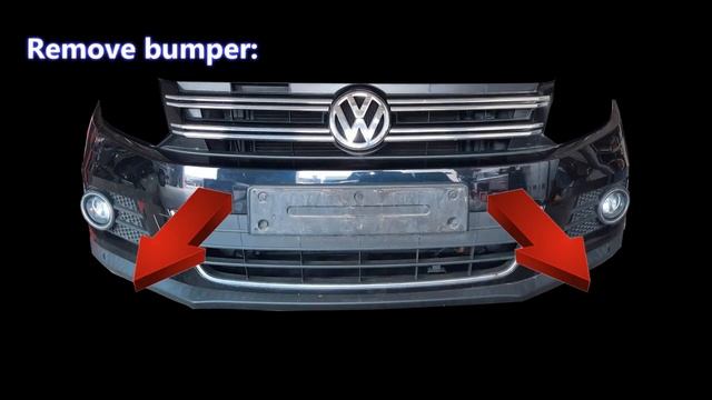 VW Tiguan 1 (5N), front bumper removal - tutorial смотреть онлайн