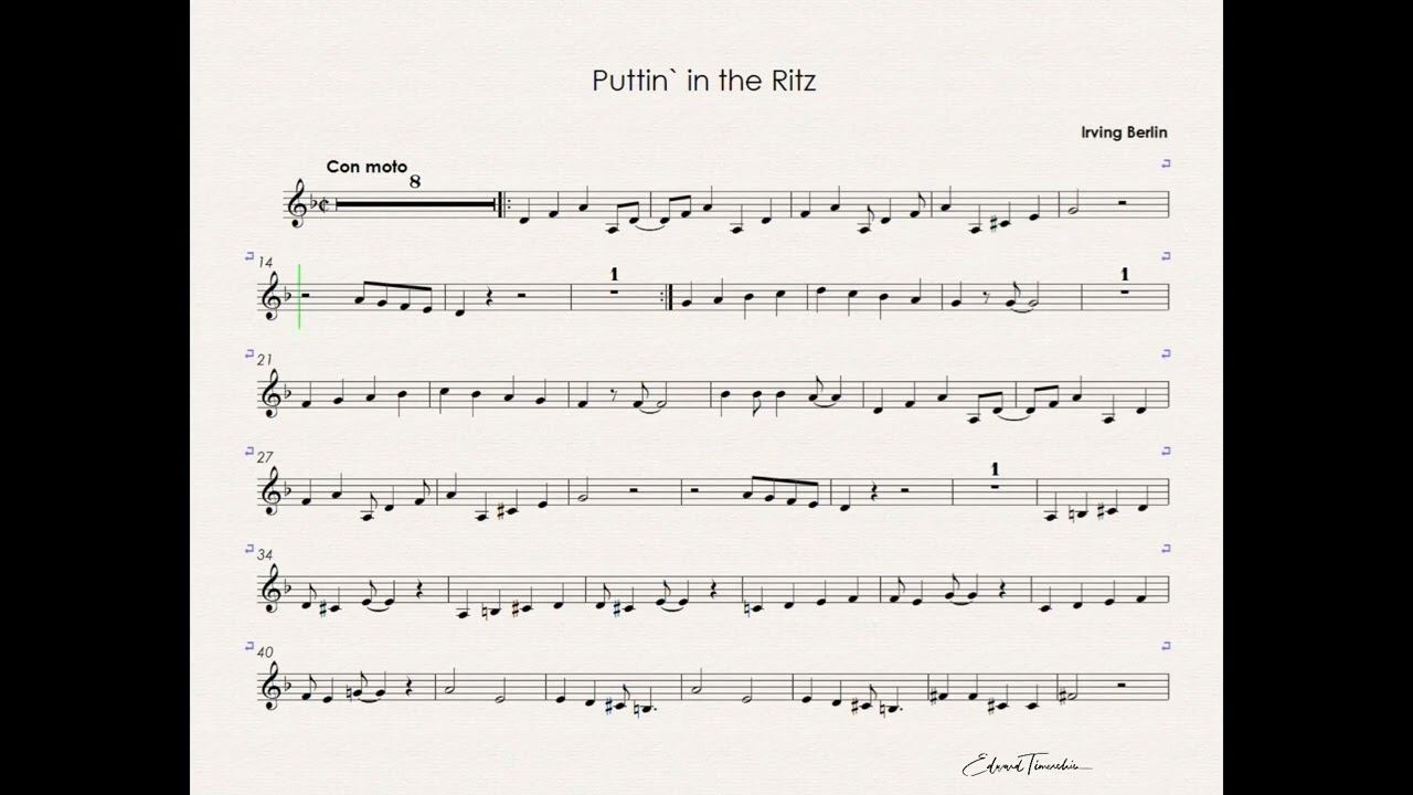 Puttin' On the Ritz - Irving Berlin backing track for trumpet Bb metronom смотреть онлайн
