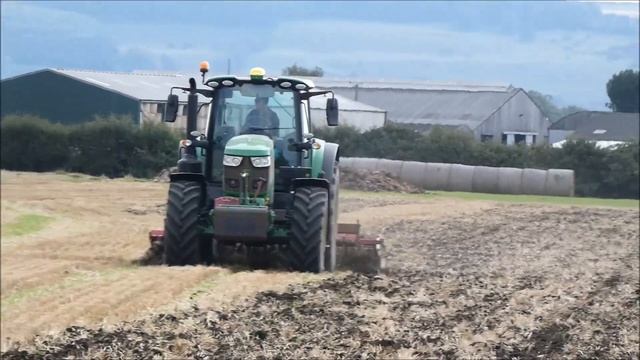 John Deere 6155M Tractor Cultivating Busy Working
