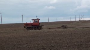 Трактор ДТ 75 с бороной