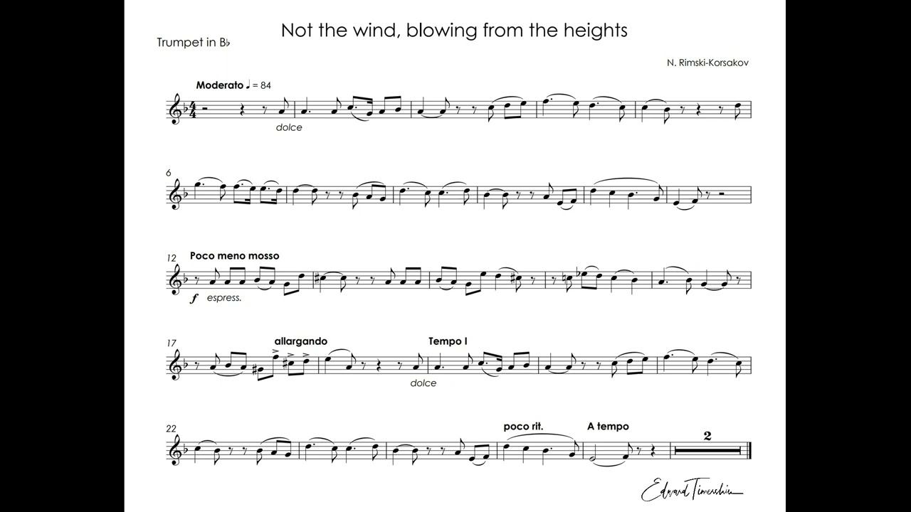 Rimsky Korsakov - Not the wind, Blowing from the Heights - Sergei Nakaryakov trumpet Bb смотреть онлайн