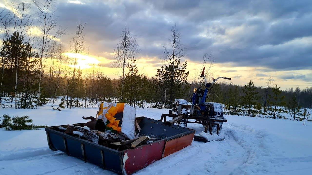 Полноценное испытание мотоблока, вывожу метал с полей! смотреть онлайн