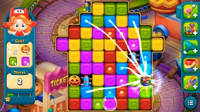 Toy blast level 559 Obstacles: 26 pumpkins,28 bubbles,18 purple & green color changing cubes смотреть онлайн