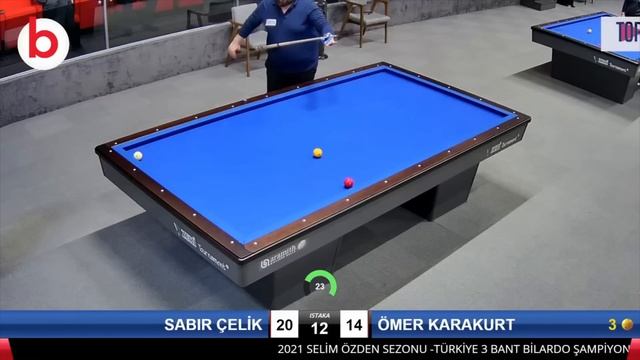 ÖMER KARAKURT vs SABIR ÇELİK | 3 BANT BİLARDO ŞAMPİYONASI SELİM ÖZDEN SEZONU 2021 | billiards смотреть онлайн