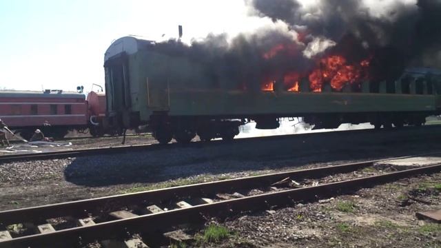Учения пожарного поезда ст. Кочетовка. смотреть онлайн