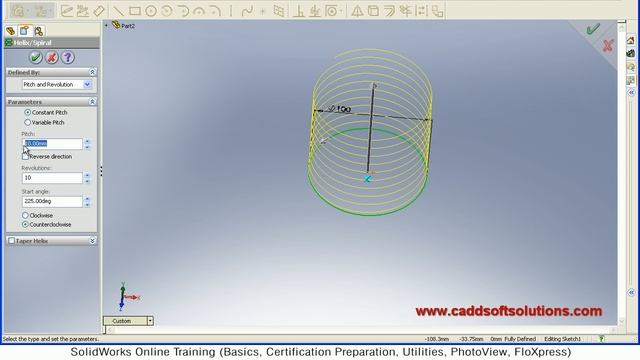 SolidWorks Helix Spiral Tutorial | Curves Tutorial смотреть онлайн