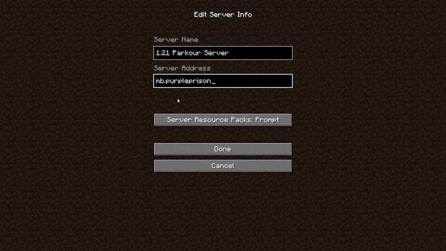 Minecraft 1.21 Parkour Server IP Address
