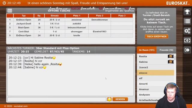 Live-Skat 19:30 Uhr Rangliste & Preisskat 20:15 Uhr смотреть онлайн