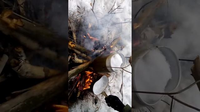 Вода из снега на костре смотреть онлайн