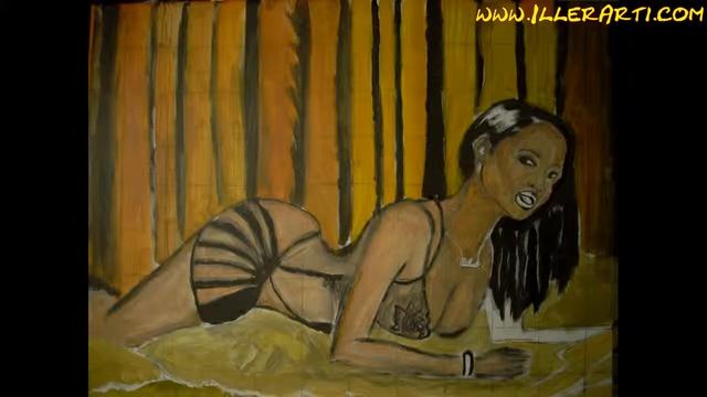 "Sinsational" sexy black female acrylic painting смотреть онлайн