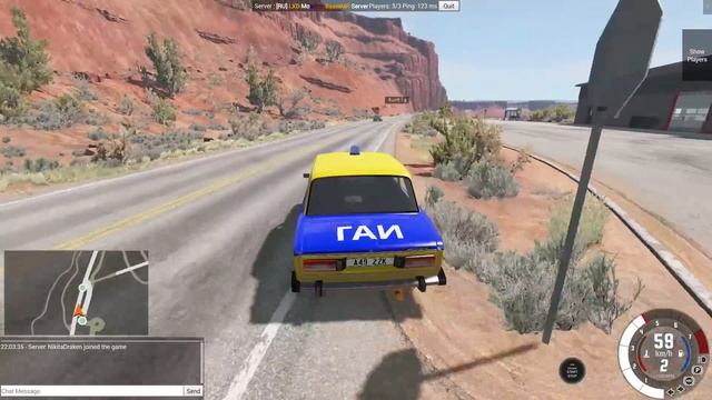 Рунтиг, Турбо и Дракен в BeamNG Мультиплеер (BeamMP) | Погони от МЕНТОВ!