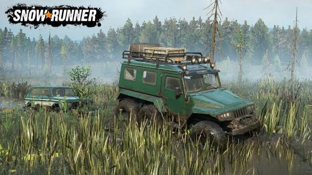 SnowRunner: Буксируем Ниву застрявшую в болоте