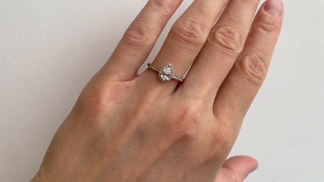 0.35 ct Pear Diamond Ring with Halo - Style # 3799 - PIERRE смотреть онлайн