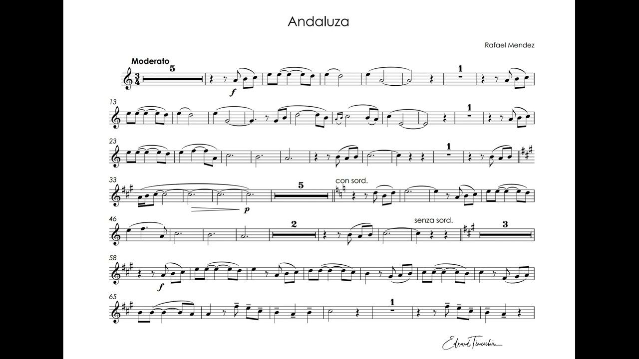 Mendez, Rafael - Andaluza - Rafael Mendez trumpet Bb