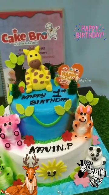 #cakebro #cakes #trichy , Animal theme with black forest cake in cakebro trichy.. смотреть онлайн