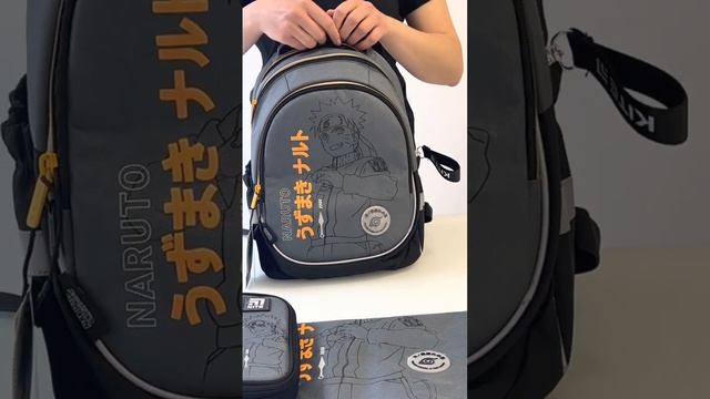 Шкільний набір Kite Naruto (рюкзак+пенал+сумка для змінної форми) 38x28x16 см 18 л сірий смотреть онлайн