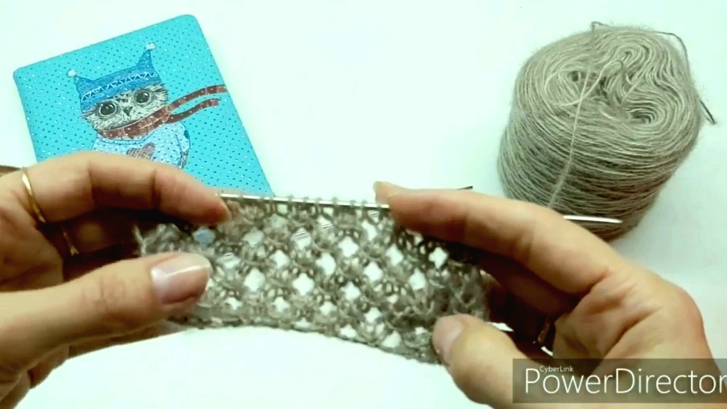 МК ажурная сетка спицами// Ажурный узор// Сетка спицами// Узор спицами смотреть онлайн