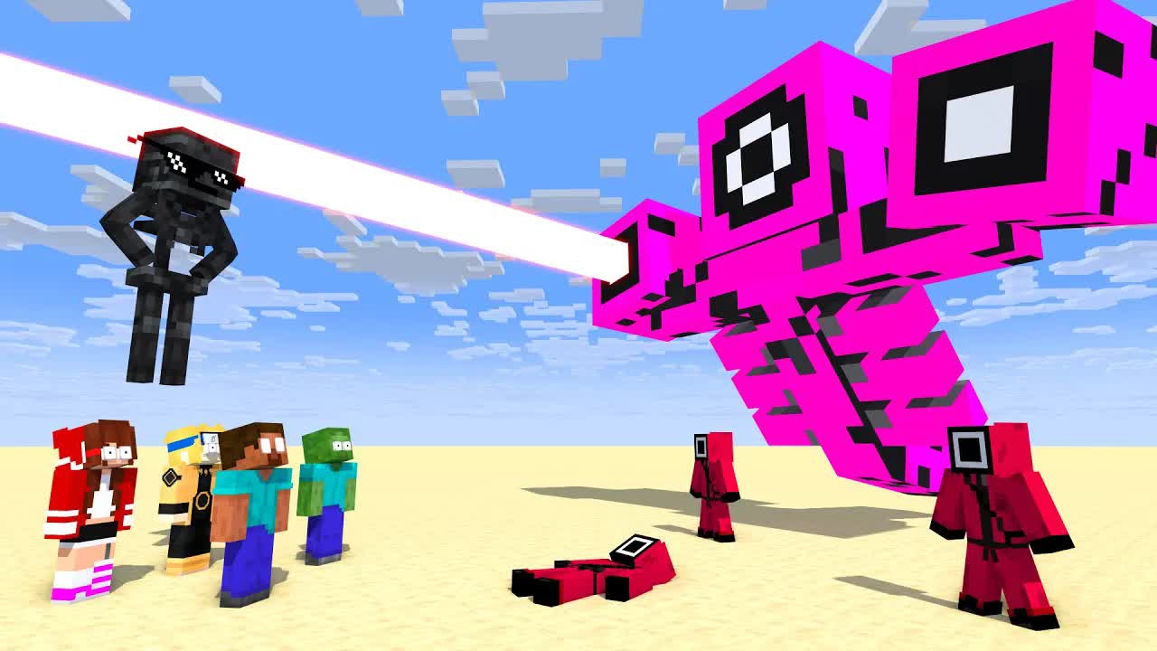 Скелет против БОССА Розового солдата - КТО СИЛЬНЕЕ? - мультфильм майнкрафт смотреть онлайн