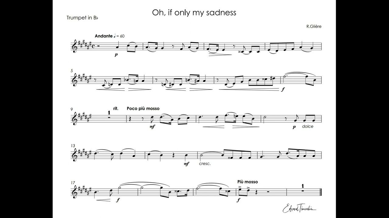 Glière - Oh, if only my sadness - Sergei Nakaryakov  trumpet Bb