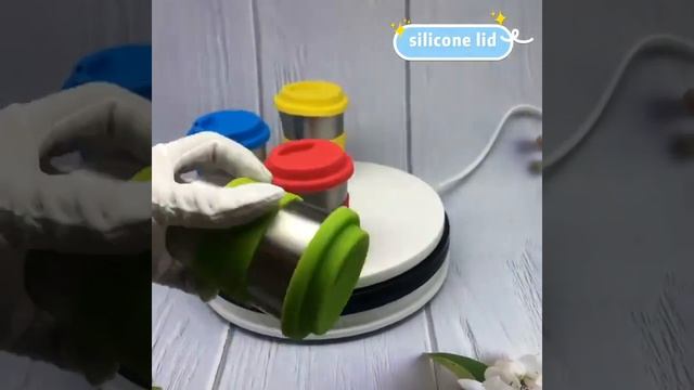 Vaso Térmico de Acero Inoxidable con tapa y agarradera de Silicona смотреть онлайн