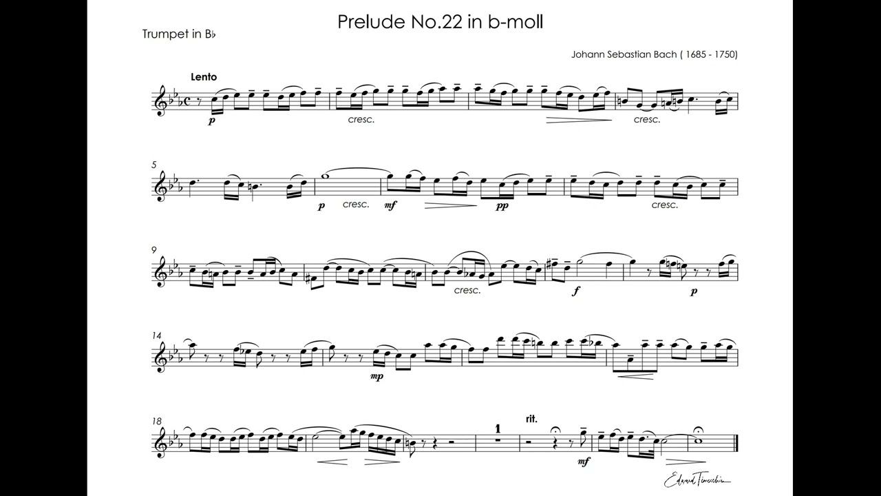 Bach, Johann Sebastian - Prelude No.22 - Timofei Dokshizer trumpet смотреть онлайн