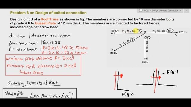 Design of Gusset Plate | Design of Roof Truss | Problem 3 Design of bolted connection смотреть онлайн