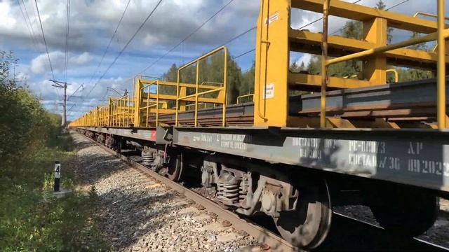 Тяни-толкай 2М62У-0045 и 2М62У-0016 с длии-и-инным составом с рельсовыми плетьми, 2021.4k +ВЛ11-10 смотреть онлайн