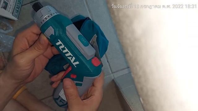 unboxing สว่านไขควงแบตเตอรี่ไร้สาย 8 โวลท์ 1/4 นิ้ว (6.35 มม.) Total รุ่น TSDLI0801 (Cordless Drill смотреть онлайн