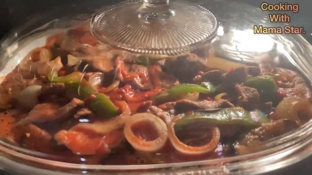 How to cook Tepsi with Eggplant, Potatoes, Green Pepper, Onion, Garlic, Beef stew Slices & Rice.🤩 смотреть онлайн