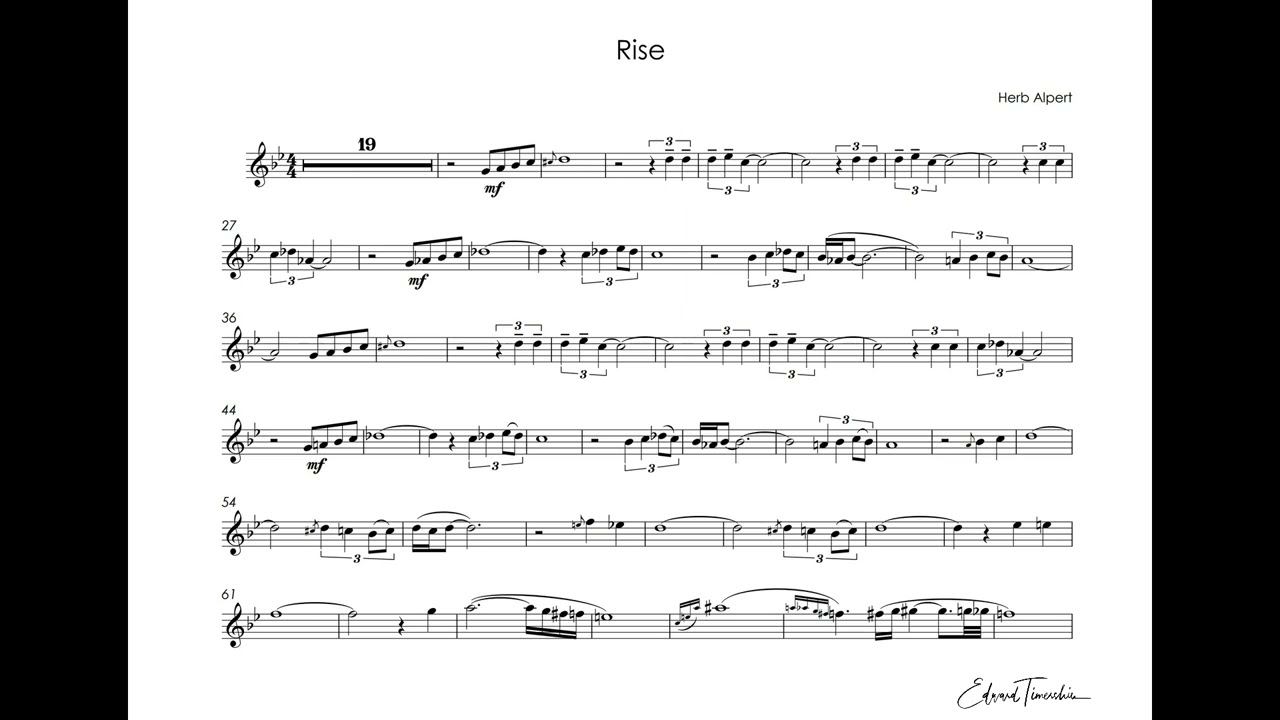 Rise - Herb Alpert`s transcribed trumpet solo смотреть онлайн
