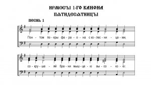 Ирмосы канона Пятидесятницы. Альт (2-й голос).