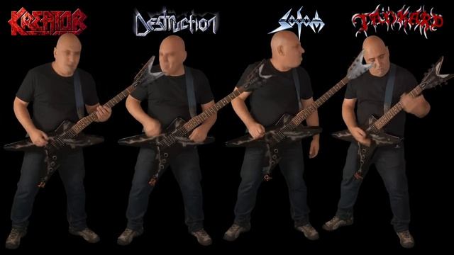 Kreator VS Destruction VS Sodom VS Tankard (German Big 4 Guitar Riffs Battle) смотреть онлайн