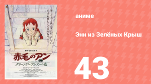 Энн из Зелёных Крыш 43 серия (аниме-сериал, 1979)