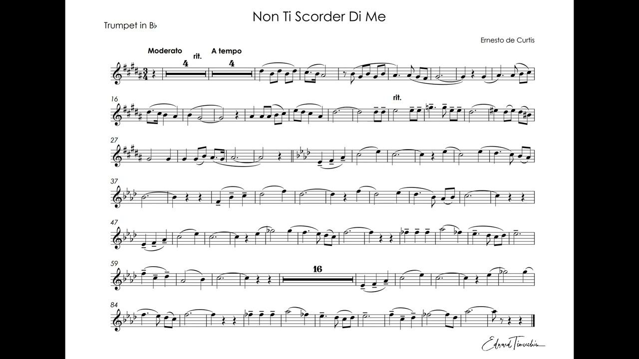 Curtis, Ernesto - Non ti scordar di me - Sergei Nakaryakov trumpet Bb смотреть онлайн