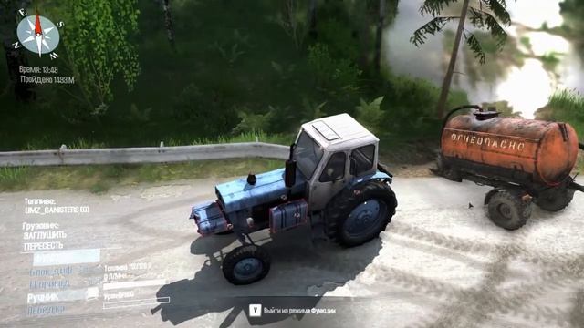 MudRunner Spintires-put MTZ on its side on a flat road смотреть онлайн